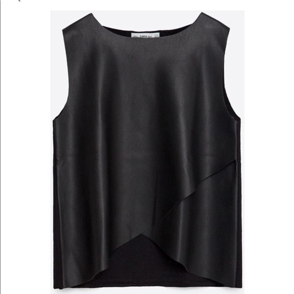 Zara Tops - ❣️ZARA❣️FAUX LEATHER CROP TOP